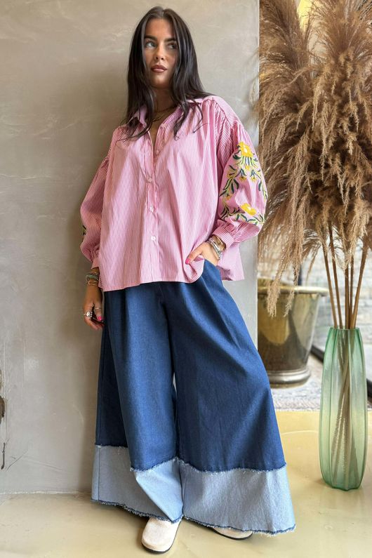 Hutton Crewel Work Shirt Soft Red